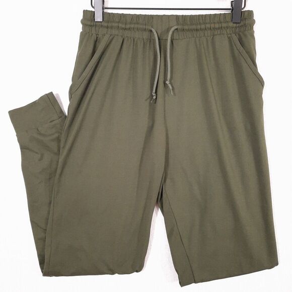 Pants - Leggings Depot Joggers Track Cuff Sweatpants Size Medium Pockets Olive Green